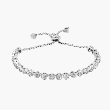 Silver Shine 92.5 Sterling Silver Pure Silver With Diamond Bracelet  for Women & Girls
